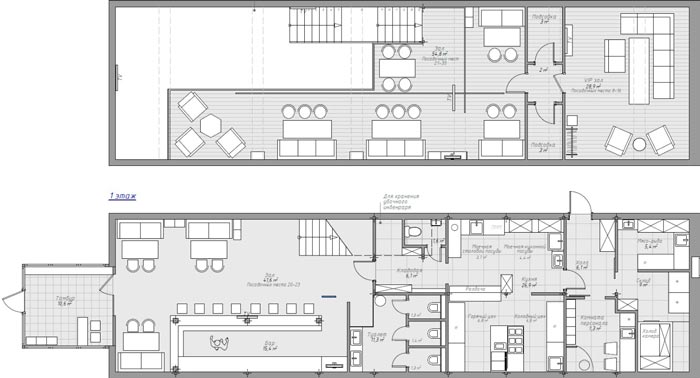 233平方工業(yè)風酒吧設計平面圖
